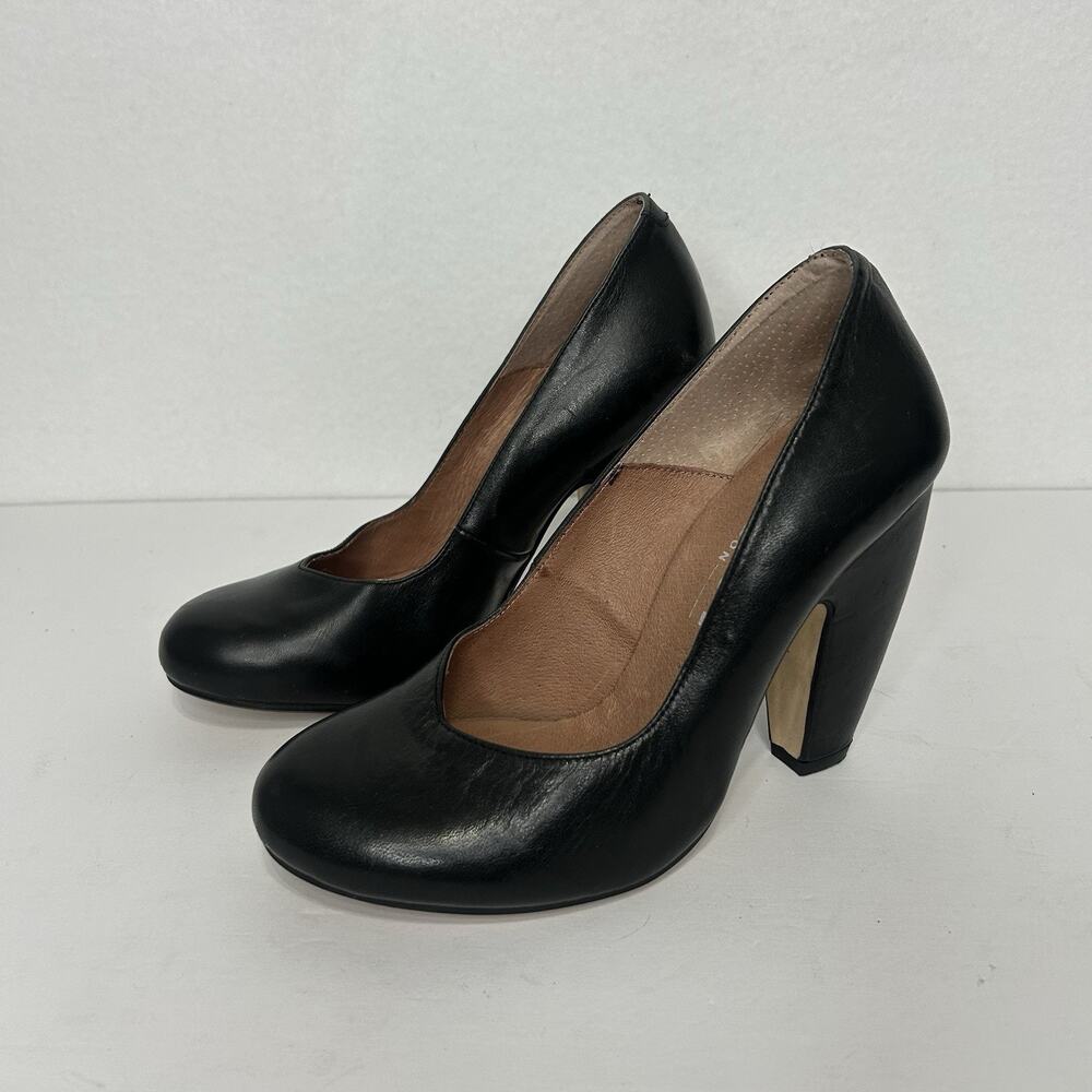 OFFICE London Black Leather Heel Pumps Size 37